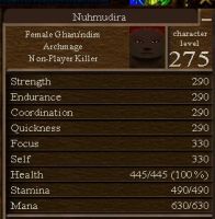 Stats of Nuhmudira as spotted in Xi Ru's Library; Soul stone Quest during On Bended Knee patch.