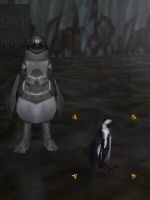 Baby Penguin with Guard in Frigid Grotto